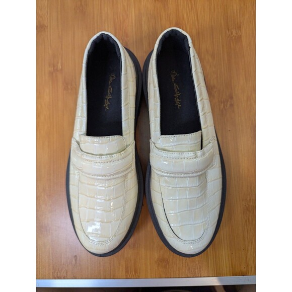 Miss Selfridge Cream Patent Faux Croc Chunky Loafers Size 9 Platform NWOT (V12) - Picture 4 of 7